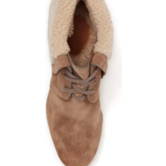 see by chloé  Foldover Faux Fur Cuff Wedge Boot MSRP$515 EU 37 / US 7 - Picture 2 of 5